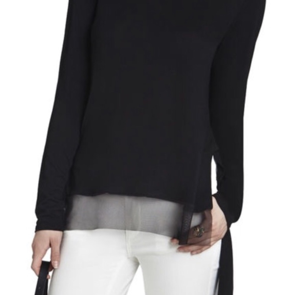 Black long sleeve BCBG top